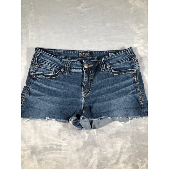 Silver tab Jean shorts size 14 - Picture 1 of 2